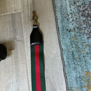 Chic red, green, black bag strap like new
